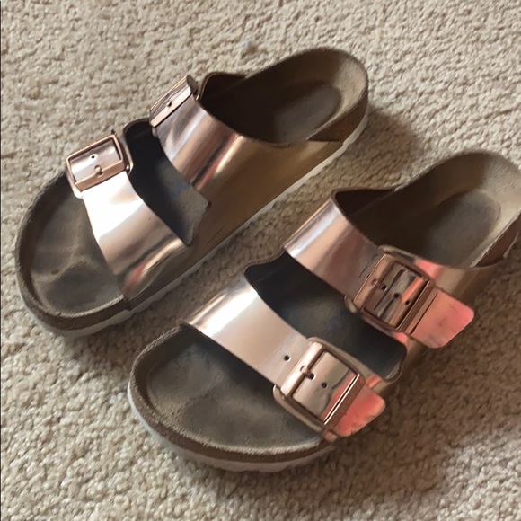 Birkenstock Shoes - Birkenstock Sz 9 (sz 40) Arizona Metallic Copper